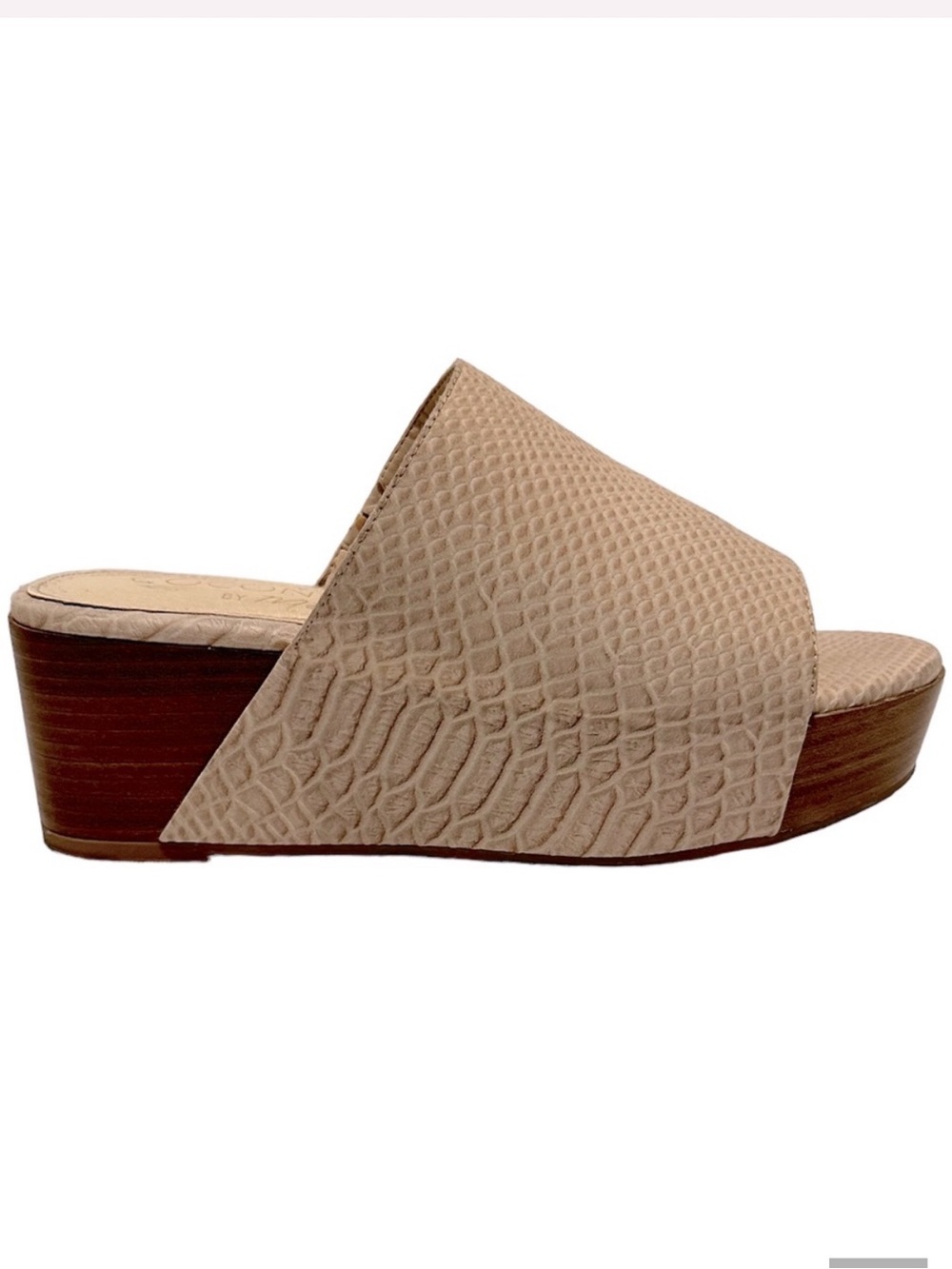 Coconuts by Matisse Freya Neutral Beige Faux-Snakeskin Wedge Mules 2.5” Heel 7M - Picture 3 of 8